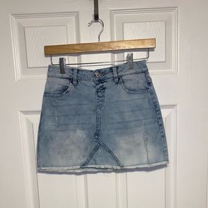 Size 12 Light Wash Jean Skirt With Built In Shorts